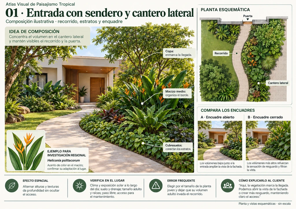 Ficha real del Atlas: 01 - Entrada con sendero y cantero lateral